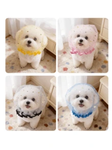 1pc Dog Anti-Ingestion Head Cover, Pet Outdoor Anti-Scavenging Mesh Hood, Breathable Mosquito-Proof Protective Head Cover, Dog Walking Anti-Eating Anti-Licking Anti-Biting Mesh Cover, Suitable For Medium And Small Dogs (Such As Teddy Dogs And Bichon Frise) Anti-Ingestion Mesh Dog Cover - Multicolor - View 4