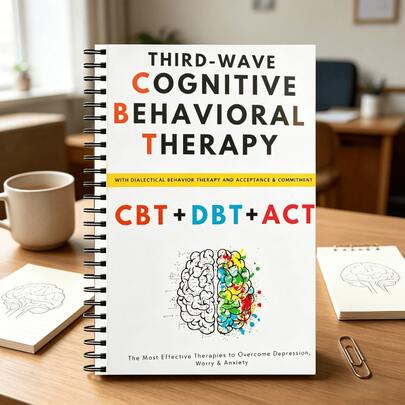 1 cuốn sách bài tập trị liệu xoắn ốc CBT DBT ACT làn sóng thứ ba, nhật ký tự giúp đỡ giảm lo âu & trầm cảm thi cử cho sinh viên & tân cử nhân, quà tặng chăm sóc sức khỏe tự chăm sóc cho ngày tựu trường, tốt nghiệp & người lớn