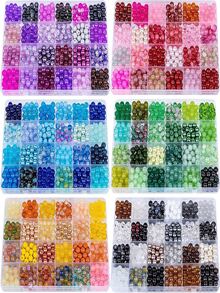 360 Peças Contas de Vidro Cristal Sonhador de 8mm 144 Cores para Pulseira, Colar, Brinco, Chaveiro, Artesanato de Joias DIY - contas de vidro - Visão 1