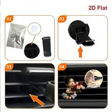 2D Flat Design, 1pc Reusable Puckered Lips Girl Car Air Freshener Diffuser Clip, Car Interior Accessory, Fragrance Diffuser, Unscented Car Aroma Diffuser With 2pcs Odorless Sponge Pads, 2D Flat Design - Scented Tea Clip - View 5