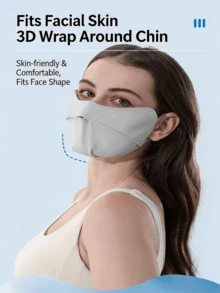 1pc New Ice Silk Cool UV Protection Face Mask, Breathable Half-Face Eye Corner Sun Protection Mask, Lightweight Sun Protection Headgear, Suitable For Daily, Cycling, Driving And All Summer Outdoor Scenarios - Multiple Colors and Styles - View 7