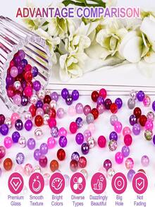 360 Peças Contas de Vidro Cristal Sonhador de 8mm 144 Cores para Pulseira, Colar, Brinco, Chaveiro, Artesanato de Joias DIY - contas de vidro - Visão 4