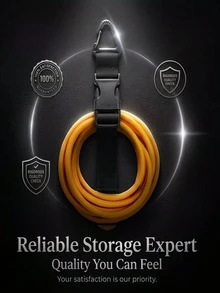 4 piezas Correas ajustables para manguera de jardín, Organizador de cables de extensión de alta resistencia, Correas de almacenamiento colgante para garaje y taller, Bridas reutilizables para gestión de cables - Resistente y duradero - Ver 11