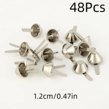48/96 Buah Paku Keling Logam Berbentuk Silinder dengan Dua Cabang, Cocok untuk Tas Tangan, Dompet, Pakaian, Barang Kulit DIY, Perbaikan Sepatu, Paku Dekoratif, Alas Koper - Beraneka warna - View 18