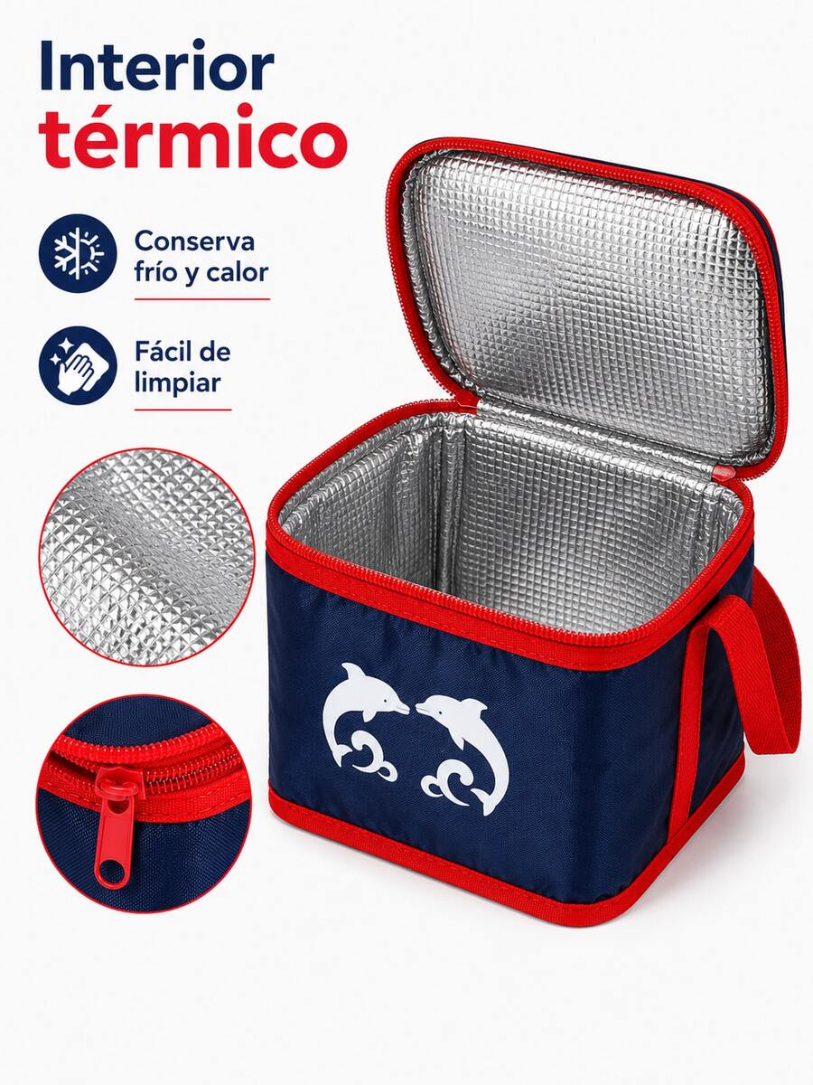 Compacta Bolsa Térmica Portátil 20,5x14x13,5 cm con Interior Aislante, Práctica Bolsa para Almuerzo para Oficinistas Estudiantes y Adultos, Ligera Bolsa Nevera para Oficina Picnic y Viajes, Bolsa Isotérmica Accesorio para Comida - Negro - Ver 1