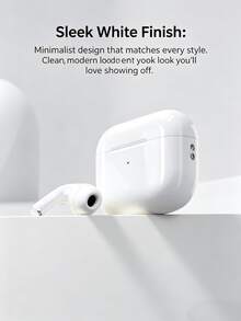 Auriculares inalámbricos, diseño intraural, cancelación de ruido, calidad de sonido estéreo Hi-Fi, latencia cero, control táctil, adecuados para deportes, compatibles con Android/iOS y otros teléfonos inteligentes - Blanco - Ver 5