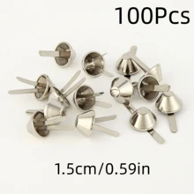 50/100個金屬圓筒雙爪鉚釘，適用於手提包、錢包、衣物、DIY皮革手工、鞋子維修、裝飾釘、行李箱底座 - 多色 - 查看 20