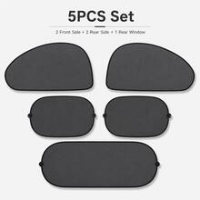 5pcs Car Window Sunshade Set, Foldable Mesh Vehicle Window Covers With Suction Cups, Front Side Rear Window Sun Visor Shades For Heat Insulation, UV Protection & Privacy - Multicolor - View 13
