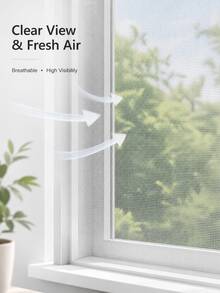 1 pieza Panel de malla de ventana gris, malla mosquitera transpirable a prueba de insectos recortable DIY para ventanas, puertas y patio - conjunto gris - Ver 3