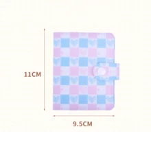 1pc Cute Korean Style Small Card Storage Album, Macaron Heart/Star Print Card Album, Portable Snap Button Mini Collection Photo Album, Suitable For Idol Cards, Bank Cards, Business Cards, ID Card Storage, Etc. - A - View 2