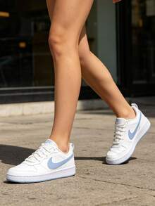 Nike 青少年運動鞋 COURT BOROUGH LOW RECRAFT BG 夏季新款兒童奶藍色 Swoosh 休閒滑板鞋 DV5456-103 - DV5456-103 - 查看 2