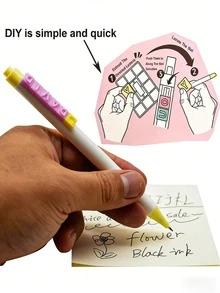 4PCS DIY Letter Building Block Gel Pen, 0.5mm Fine Point Retractable Black Ink Pen With Customizable Alphabet Blocks, Creative Block Puzzle Decorative Stationery For Journaling & Note Taking, Back To School Gift - Multicolor - View 10