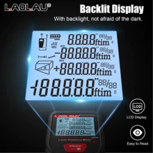 L.A.OL.A.U LAOLAU 雷射測距儀，±1mm 高精度數位測量工具，附背光 LCD 螢幕、氣泡水準儀，可測面積/體積/勾股定理，30 組數據儲存，便攜式測距儀，適用於建築、居家翻修與 DIY - 均碼 - 查看 5