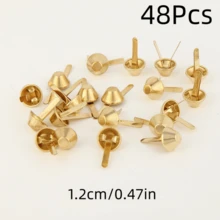 48/96 Buah Paku Keling Logam Berbentuk Silinder dengan Dua Cabang, Cocok untuk Tas Tangan, Dompet, Pakaian, Barang Kulit DIY, Perbaikan Sepatu, Paku Dekoratif, Alas Koper - Beraneka warna - View 16