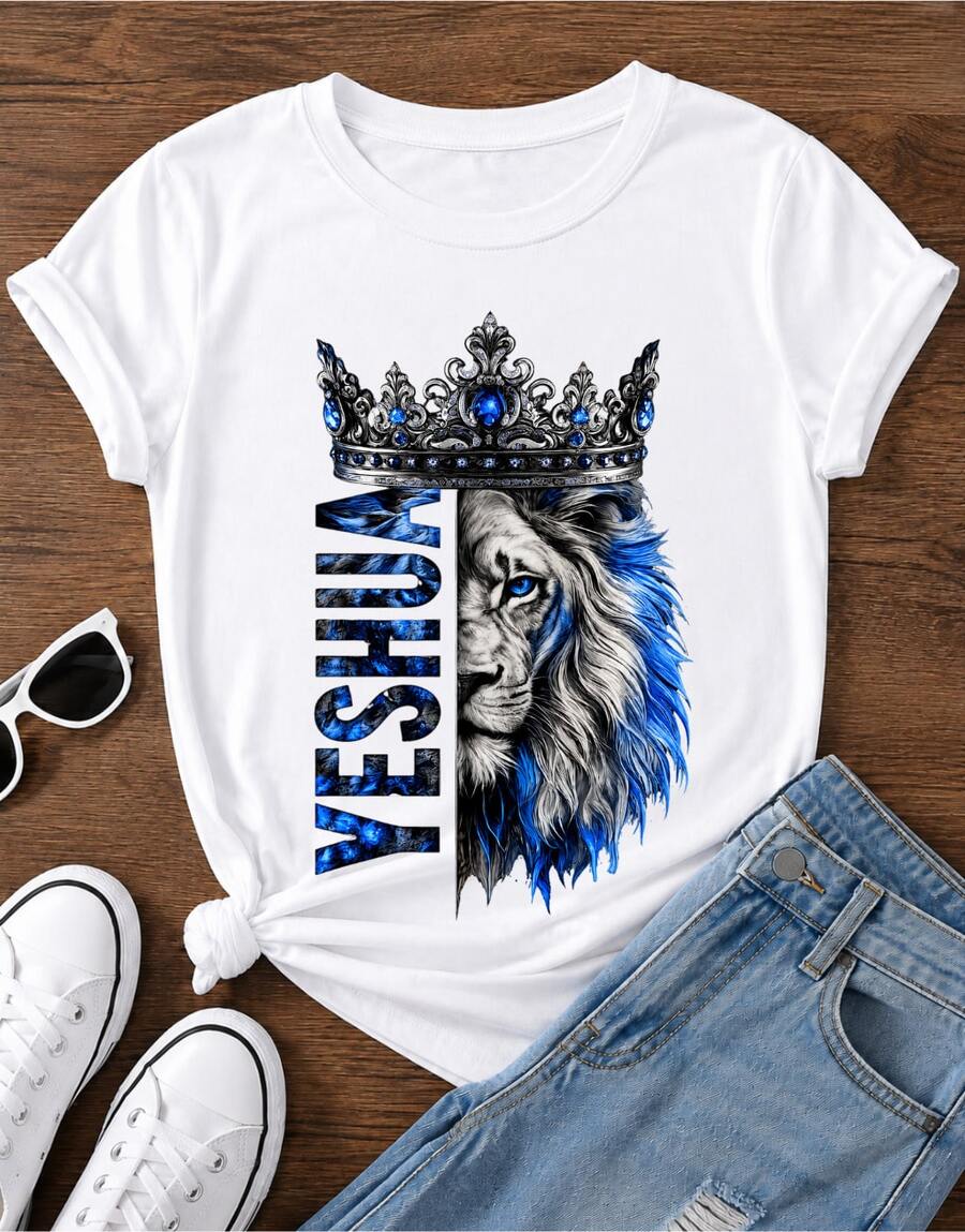Women's Yeshua T-Shirt, White Unisex Blouse, 100% Premium Cotton, Streetwear Casual Short Sleeve Shirt - 白色 - 查看 1