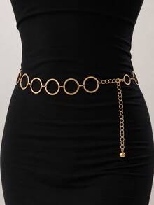 Cadena de Cintura Estilo Bohemio, Collar de Cadena Corporal Brillante para Mujer - Moneda de plata - Ver 3