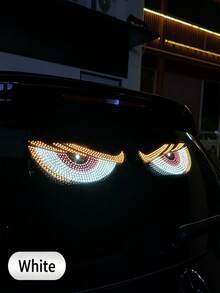 Car Devil Eye LED Light Sticker, USB Powered 11 Modes Flashing & Static Car Window Decorative Light, Universal For SUV Truck Van, Self-Adhesive Waterproof Devil Eye Rear Windshield Atmosphere Light - A - View 15