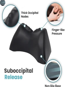 1pc PU Foam Cervical Traction Pillow Neck Support Relaxation Sleep Aid Pillow - Black - View 2