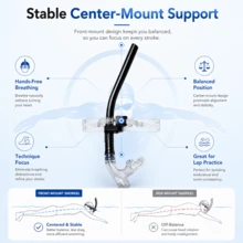 1pc Front-Mounted Swimming Training Snorkel With Soft Silicone Mouthpiece And Bottom Drainage Valve, Center-Mounted Snorkel, Suitable For Lap Swimming, Freestyle Practice, Pool Training, Triathlon Training, Beginner Technique Training, Adult And Youth Equipment - Multicolor - View 9