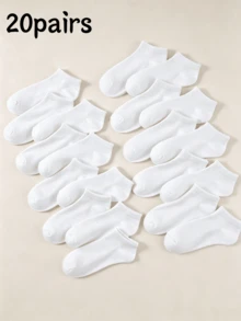 50 Pairs White Flat Japanese Simple Everyday Versatile Low Vamp Non - White - View 6