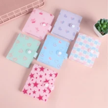 1pc Cute Korean Style Small Card Storage Album, Macaron Heart/Star Print Card Album, Portable Snap Button Mini Collection Photo Album, Suitable For Idol Cards, Bank Cards, Business Cards, ID Card Storage, Etc. - A - View 8
