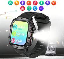 NcmRyu Jam Tangan Pintar dengan Layar HD 1,83 Inci untuk Olahraga dan Aktivitas Luar Ruangan, Senter Luar Ruangan, Berbagai Mode Olahraga, Panggilan Bluetooth, Kompatibel dengan Android dan iOS, Cocok Sebagai Hadiah untuk Teman dan Pasangan - View 3