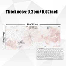 優雅簡約花卉鼠墊 / 電競鼠墊 / 辦公鼠墊 / 筆電鍵盤墊 / 桌面墊 - 精密縫邊，防滑橡膠底座，多種尺寸可選 - 鼠標墊 - 查看 11