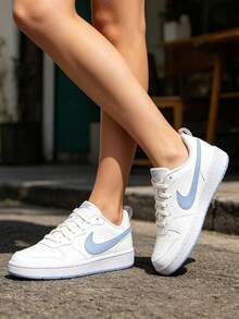 Nike 青少年運動鞋 COURT BOROUGH LOW RECRAFT BG 夏季新款兒童奶藍色 Swoosh 休閒滑板鞋 DV5456-103 - DV5456-103 - 查看 3