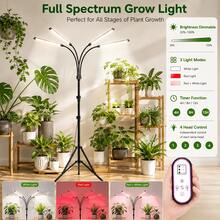 1 Set Full Spectrum Plant Grow Light, Natural Sunlight-Mimicking LED Lamp With Adjustable Light Modes, Ideal For Indoor Plants & Succulent Pots, 3/9/12-Hour Timer, Adjustable Stand, 360° Bendable Gooseneck, USB-Powered Plug-And-Play Design. - 黑色 - 查看 2