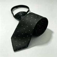 Men's Slim Fit 6cm Zippered Self-Tie Jacquard Tie, Suitable For Business Formal / Wedding Occasions - Multicolor - View 13