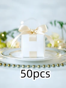 50pcs Square Blank Gift Box, Exquisite Gift Box, Paper Packaging Box, Holiday Surprise Small Gift Box, Wedding Birthday Valentines Day Party Favor Packaging Box Holiday Supplies - Multicolor - View 16