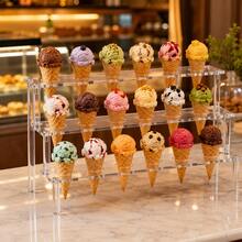 2-Tier/3-Tier/4-Tier Transparent Acrylic Ice Cream Cone Holder, Ice Cream Cone Display Rack, Suitable For Popcorn, Ice Cream Display, Birthday, Wedding And Party Multi-Purpose Decoration, Portable And Detachable - Clear - View 7