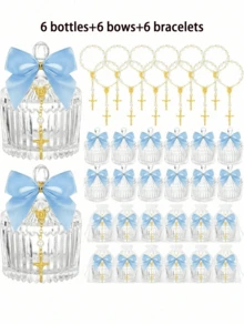 6 Sets Crystal Candy Bowl Baptism Gifts With 6 Cross Rose Baptism Decorations, Wedding Baby Shower First Communion Party Supplies (White) - Multicolor - View 15