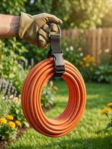 4 piezas Correas ajustables para manguera de jardín, Organizador de cables de extensión de alta resistencia, Correas de almacenamiento colgante para garaje y taller, Bridas reutilizables para gestión de cables - Resistente y duradero - Ver 3