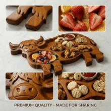 Highland Cow Wooden Charcuterie Board – Perfect For Parties & Kid-Friendly Snack Trays, Fun Finger Foods, Nut-Free Options – Ideal Gift For Birthdays, Festivals, Christmas, Halloween - View 2