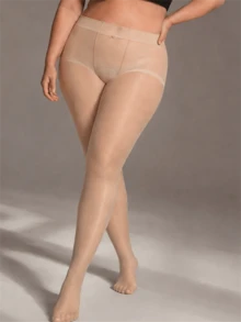 GNIM HL 1/3 Pairs Plus Size Solid Tights Pantyhose For Women High Waist Sheer Stockings For Ladies Dress Office/Daily - Apricot - View 7