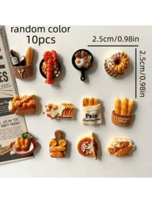 3/5/8/10/12pcs - Micro Resin Food Fridge Magnets, 3D Shaped, Multiple Cute Styles, Perfect For Decorating Office, Kitchen, Whiteboard, Locker, Dishwasher, Home Decor, Also Great As Holiday Gifts For Friends. - Multicolor - View 8