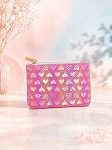 XD Children's Embossed Heart Pattern Mini Cute Minimalist Wallet Earphone Bag Zipper Coin Purse Multifunctional Card Holder Girls Key Bag Wallet Mini Wallet, Suitable For Kids Back To School, Commuting, Travel - Multicolor - View 8