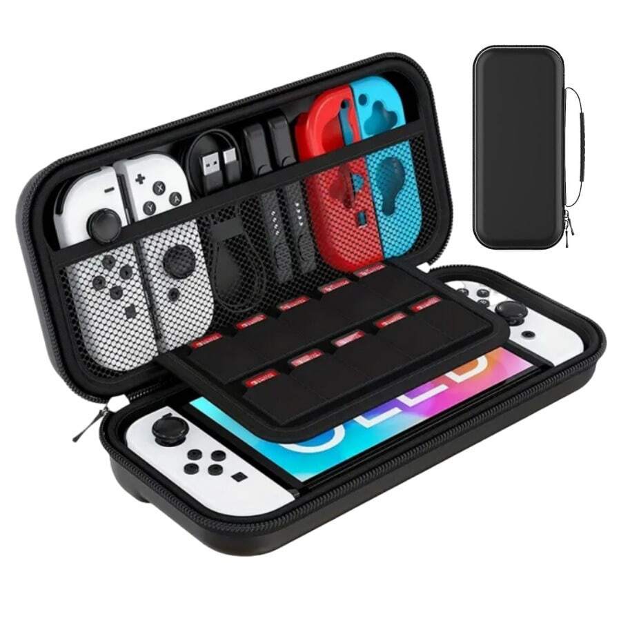 Protective Case Carrying Case For Switch 2 2025, Protective Hard Shell Portable Travel Carry Case Pouch Holds 10 Cartridges W/Pockets For Switch 2 Accessories And Games