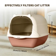 Enclosed Litter Box With Front Entry Top Exit Design, Anti Tracking & Odor Control Covered Litter Pan, Pull-Out Design, Easy Clean Litter Box For Indoor Cats,Cat Stuff,Cat Accesorries,Cat Supplies,Pet Supplies,Kitten Stuff,Halloween - L - View 13