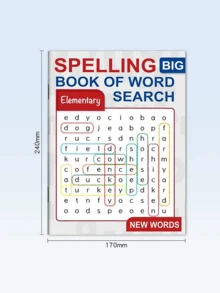 1 Set New English Word Search Game Book, Spelling Practice Workbook, Divided Into Basic And Advanced Versions, Fun Vocabulary Learning Activity Book Suitable For Classroom Use, Ideal Birthday, Christmas, Holiday Gift - Multicolor - View 2