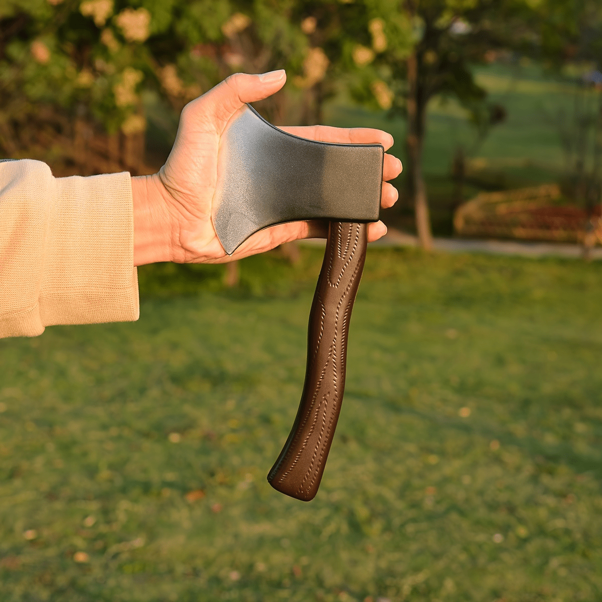 Faux Wood & Faux Metal Small Axe Prop, PU Polyurethane Foam Craft, Ball Performance, Holiday Gift, Costume Accessory, Daily Game Fake Axe - Perfect Holiday Gift, Non-Metallic, Unsharpened - Multicolor - View 5