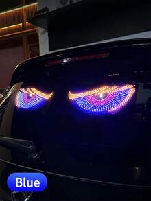 Car Devil Eye LED Light Sticker, USB Powered 11 Modes Flashing & Static Car Window Decorative Light, Universal For SUV Truck Van, Self-Adhesive Waterproof Devil Eye Rear Windshield Atmosphere Light - A - View 13