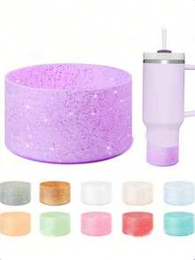 4pcs Silicone Cup Sleeves, Fits All Cups With 7.5cm Bottom Diameter, Including Adventure, IceFlow Flip Top 12oz And 24oz Insulated Tumblers, 4pcs/3pcs/2pcs/1pc, Back To School Essential - Multicolor - View 2