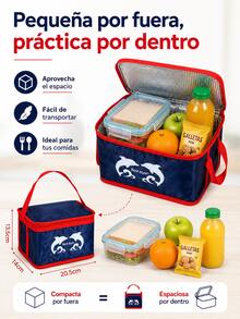 Compacta Bolsa Térmica Portátil 20,5x14x13,5 cm con Interior Aislante, Práctica Bolsa para Almuerzo para Oficinistas Estudiantes y Adultos, Ligera Bolsa Nevera para Oficina Picnic y Viajes, Bolsa Isotérmica Accesorio para Comida - Negro - Ver 10