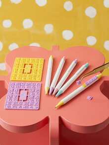 4PCS DIY Letter Building Block Gel Pen, 0.5mm Fine Point Retractable Black Ink Pen With Customizable Alphabet Blocks, Creative Block Puzzle Decorative Stationery For Journaling & Note Taking, Back To School Gift - Multicolor - View 3