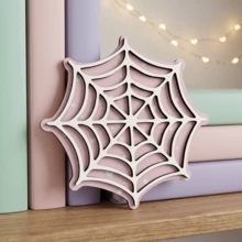 4/12pcs Gothic Hollowed Out Spider Web Wooden Coaster Halloween Decor Coffee Tea Cup Table Decor - Spider Web Coaster - View 5