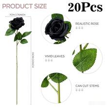 10/20/30/50 朵人造粉色玫瑰花（其他颜色可选），仿真花适用于 DIY 婚礼花束、桌面装饰、新娘送礼会、情人节装饰、婴儿派对、家居装饰等。 - 粉色 - 查看 25
