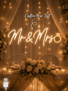 Letrero de Neón LED Personalizado "Better Together", Diseño de Anillo de Diamante, Decoración para Ceremonia de Boda - Multicolor - Ver 3