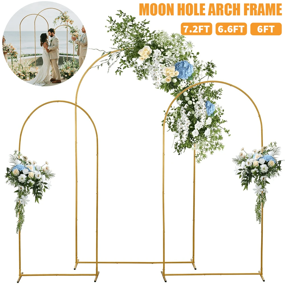 6/6.6/7.2FT Metal Arch Backdrop Stand Wedding Arch Frame For Birthday Party Decor - View 1